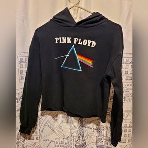 EUC Pink Floyd Cropped Hoodie Sweatshirt Size XL 14/16